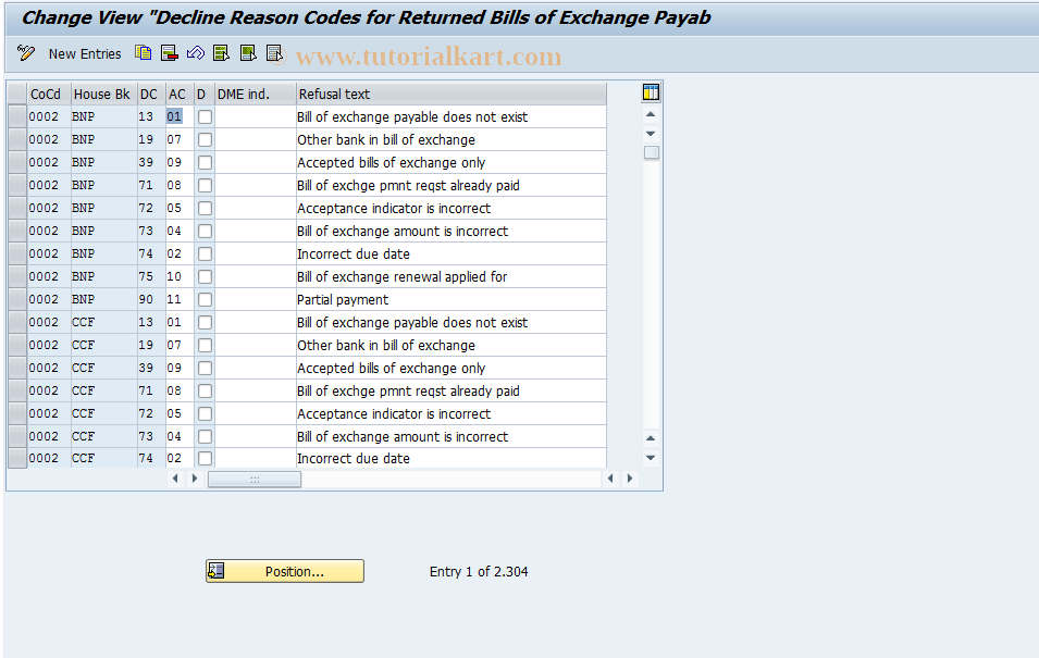 SAP TCode OT67 - C FI Maintain table T046S