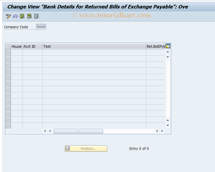 SAP TCode OT68 - C FI Maintain table T012K (RetBlEx)