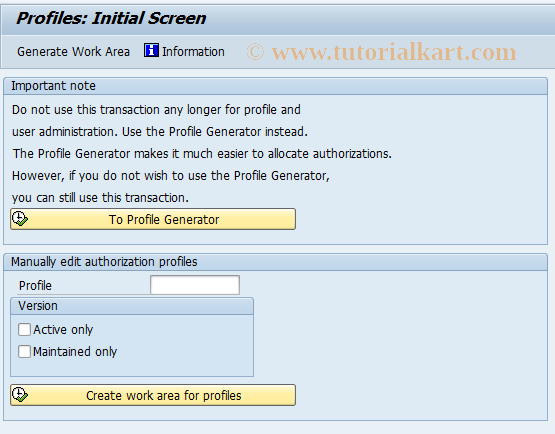 SAP TCode OTZ2 - C FI Profiles