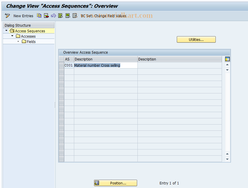 SAP TCode OV41 - Access sequences: Cross-selling