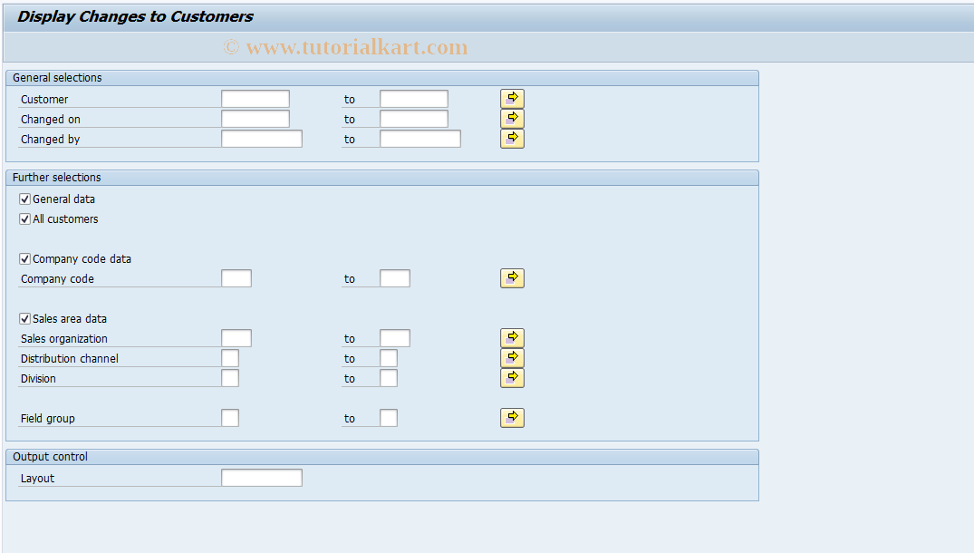 SAP TCode OV51 - Display of Changes for Customer