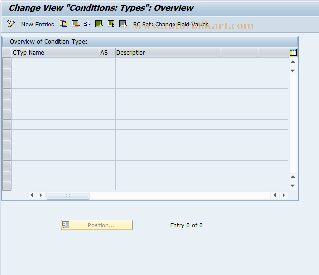 SAP TCode OV75 - Cash account det.: Condition types