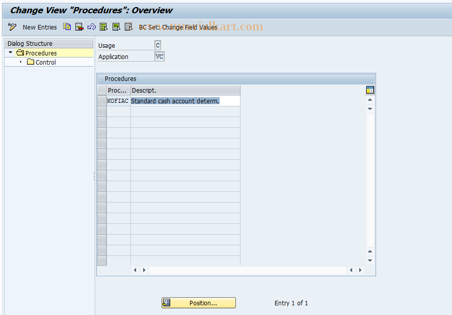 SAP TCode OV76 - Condition : Procedure for cash acc. det.