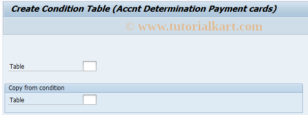 SAP TCode OV80 - Acc. det.- credit cards: Create tab.