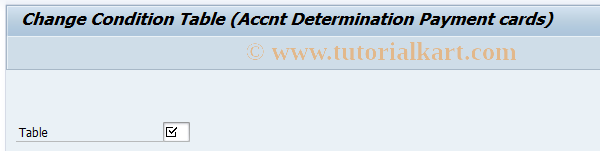 SAP TCode OV81 - Acc. det.- credit cards: Change tab.