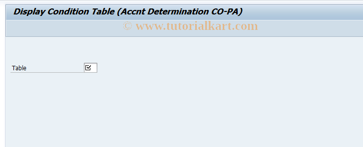 SAP TCode OV92 - COPA project: Display table