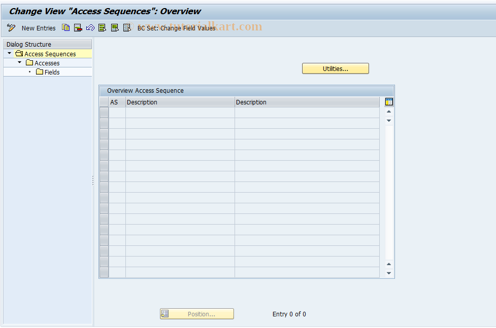 SAP TCode OV94 - COPA project: Access sequences