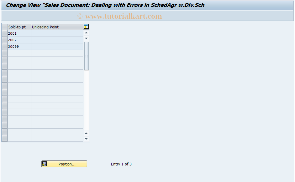 SAP TCode OVA9 - /nse38/Handling Errors SchedAgrs