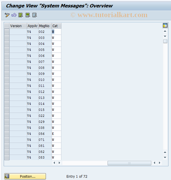 SAP TCode OVAH - /nse38/Variable Messages