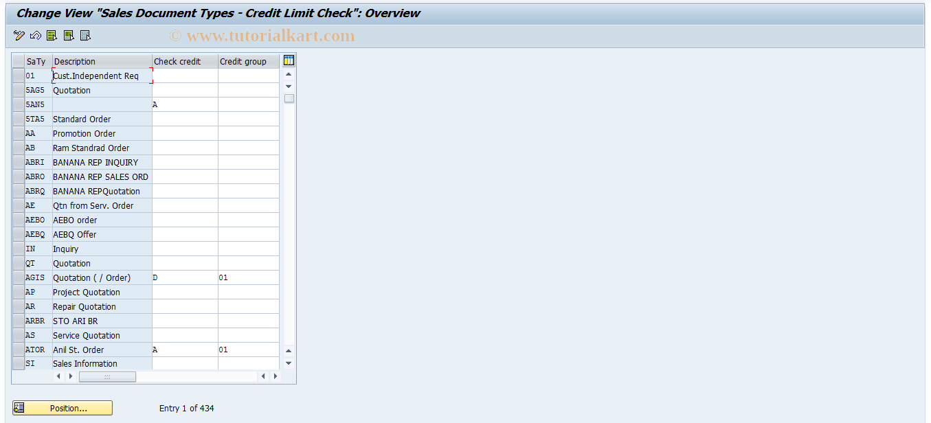 SAP TCode OVAK - Sales Order Type Assignment