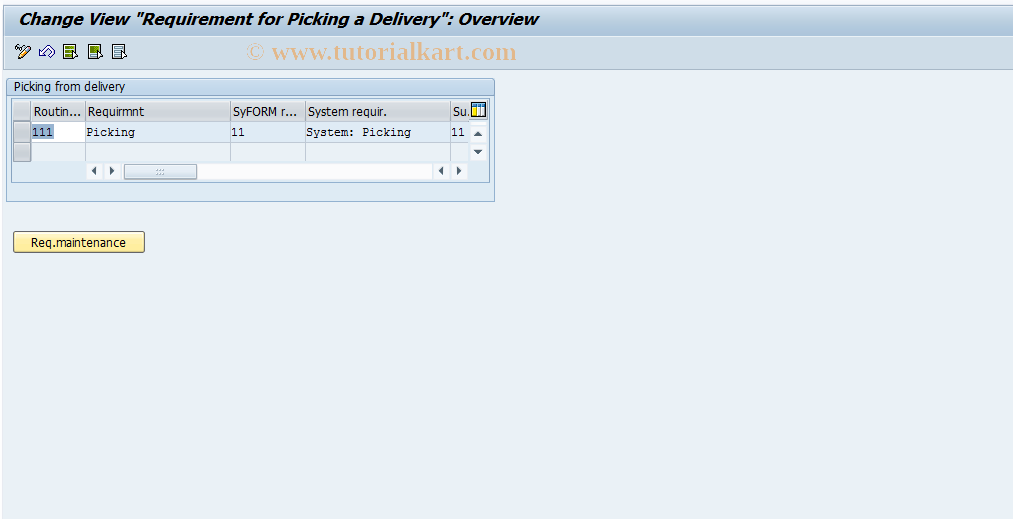 SAP TCode OVB6 - Requirement for Picking a Delivery SAP TCode OVB6 - Requirement for Picking a Delivery