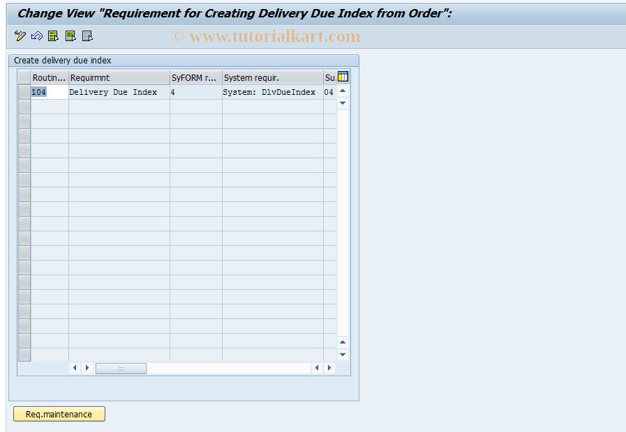 SAP TCode OVB9 - Create Delivery Due Index SAP TCode OVB9 - Create Delivery Due Index