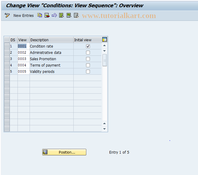 SAP TCode OVBH - Conditions: View sequence A, V, Price