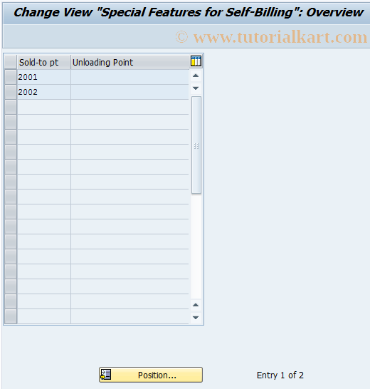 SAP TCode OVD1 - /nse38/Special Billing Features