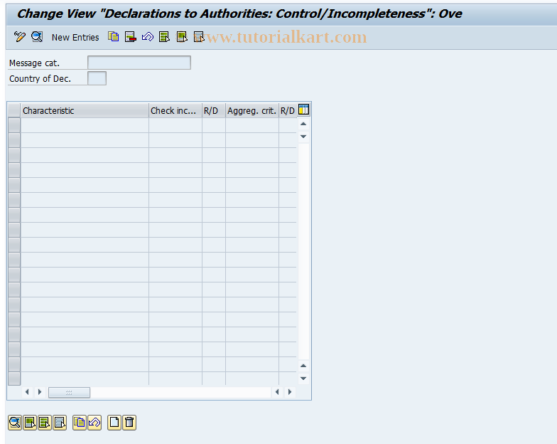 SAP TCode OVE9 - Completion check