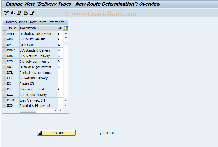 SAP TCode OVLO - C SD Table TVLK Route Control