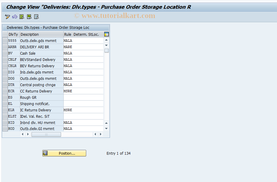 SAP TCode OVLQ - C SD Table TVLK   Picking Control