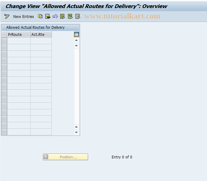 SAP TCode OVLR - C SD Tab TROAL