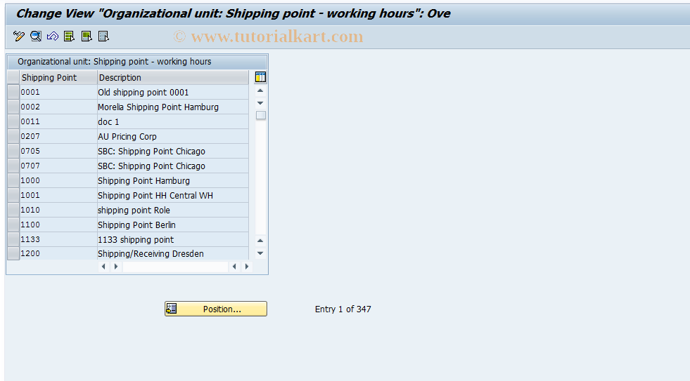SAP TCode OVLZ - Scheduling by Shipping Point