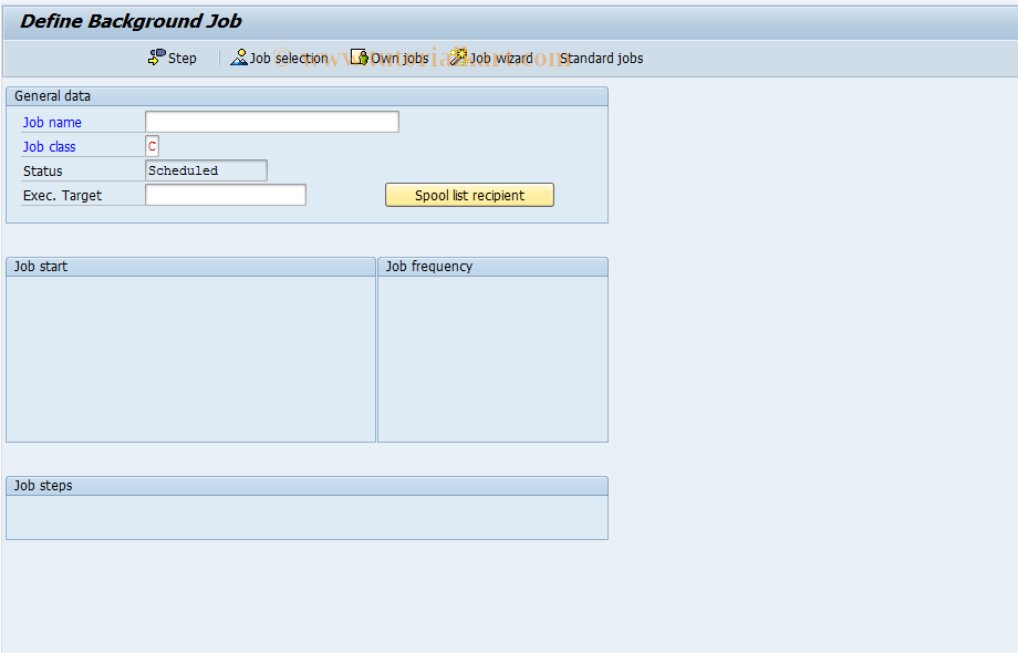 OVRD SAP Tcode : C SD Background Jobs f. Ord. on Hand Transaction Code