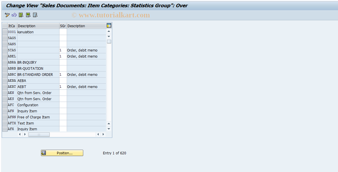 SAP TCode OVRI - NULLC RV Tab. TVAP NULLSales Document Item Category NULLNULL