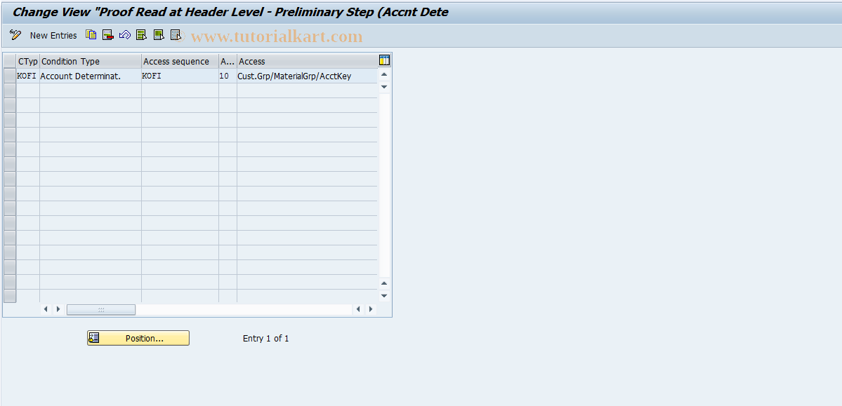 SAP TCode OVU1 - Optimize Access: Revenue Account  Detrmn