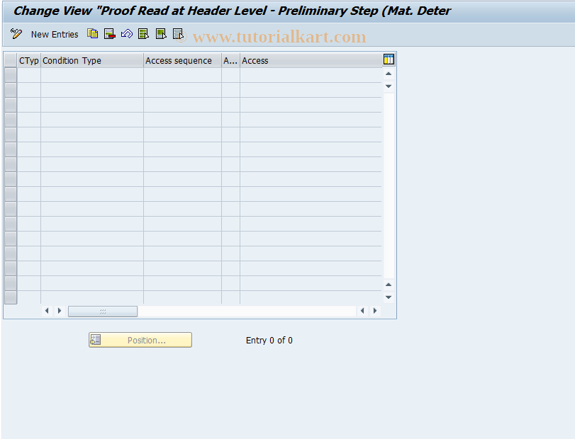 SAP TCode OVU2 - Condition Type: Optimize Access