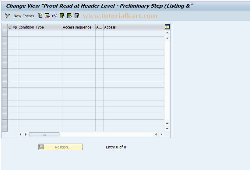 SAP TCode OVU3 - Condition Type: Optimize Access