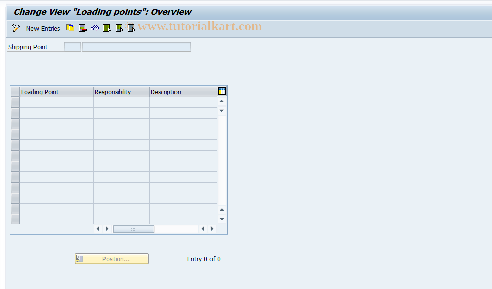 SAP TCode OVX7 - Loading points