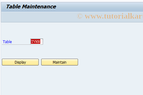 SAP TCode OVXN - C RV Tab. VKN