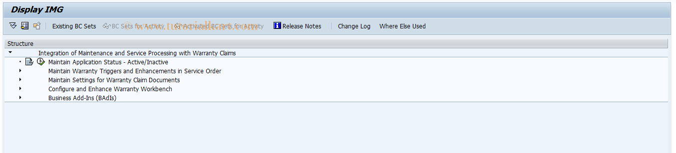 SAP TCode OWTYSC - Customizing for WTYSC