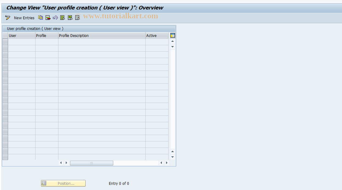 SAP TCode OWTYSC_PROF - Maintain Profile