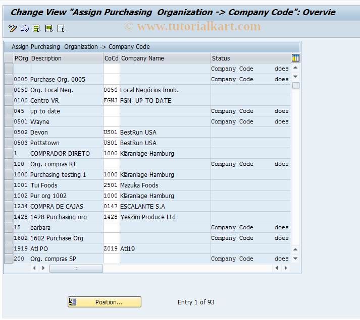 company code assignment tcode