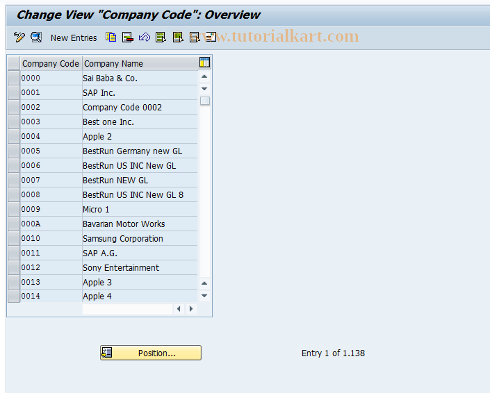 SAP TCode OX02 - Customizing: Company Code Setup