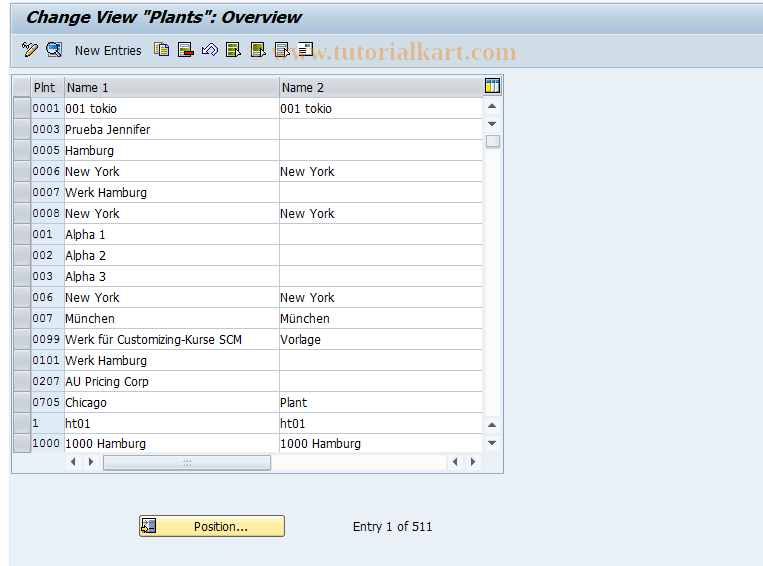 SAP TCode OX10 - Customize plant