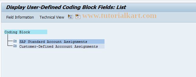 SAP TCode OXK3 - Coding Block: Maintain CustomerField