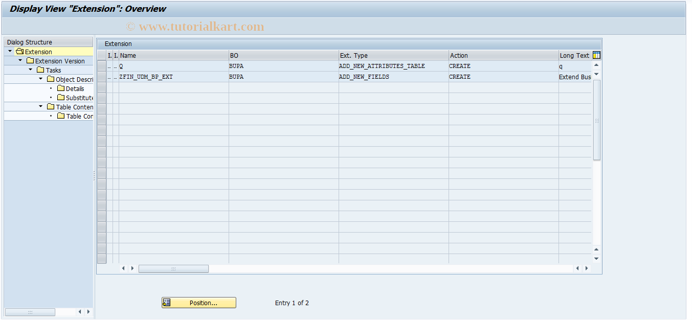 SAP TCode OXTEXT - Task Type Maintenance