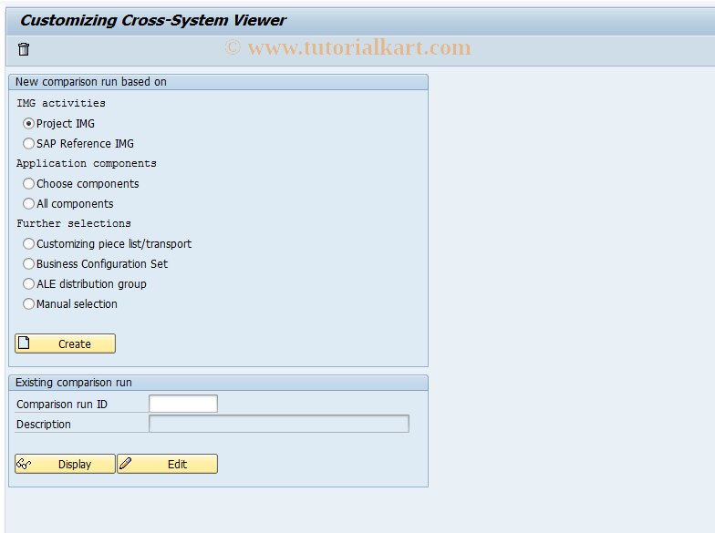 SAP TCode OY19 - Customizing Cross-System Viewer