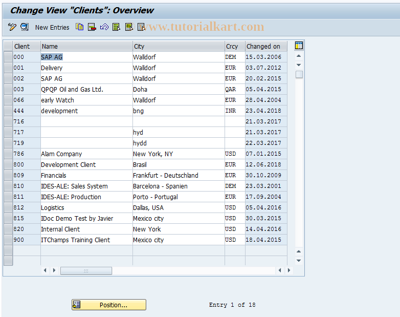 SAP TCode OY25 - CS BC: Set Up Client