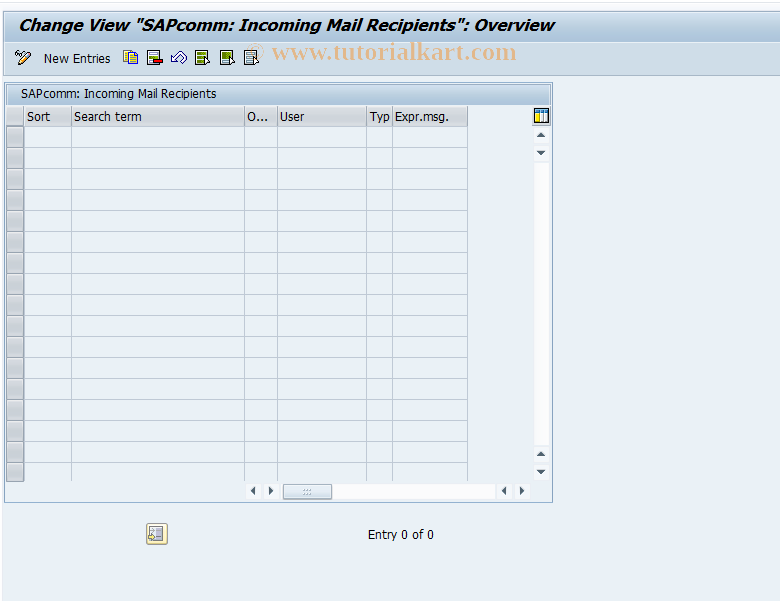 SAP TCode OYC6 - C SAPcomm: Inbox distributor T164Y
