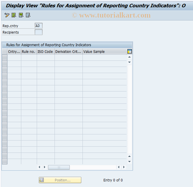 SAP TCode OYM3 - C Country Indicator Assignment Rules