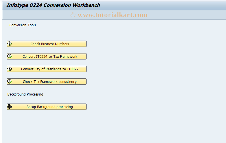 SAP TCode P000_M07_C224 - Infotype 0224 Conversion Workbench