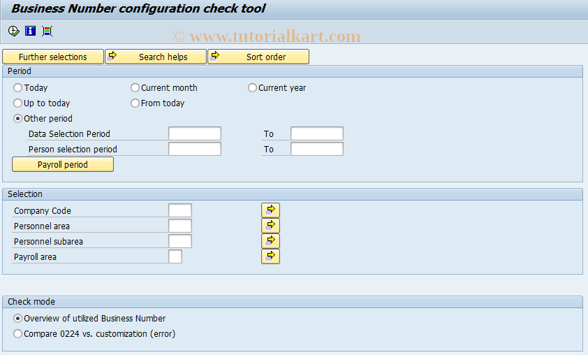 SAP TCode P000_M07_C224_BNCK - Business Number Conversion Check