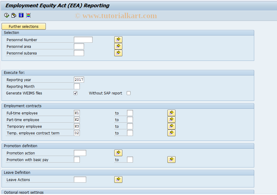 SAP TCode P000_M07_EEA - EEA report (Canada)