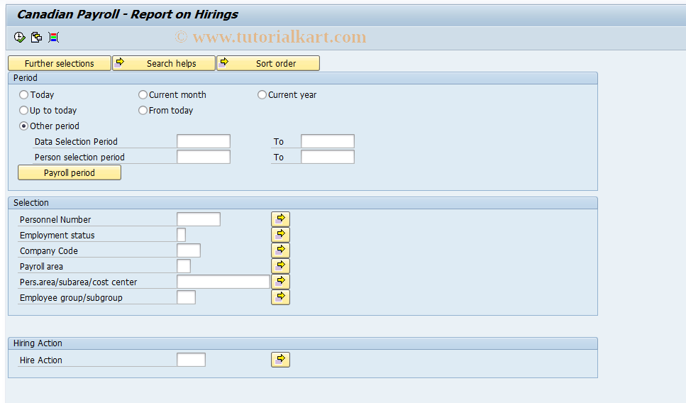 SAP TCode P000_M07_ROH - Report on hirings