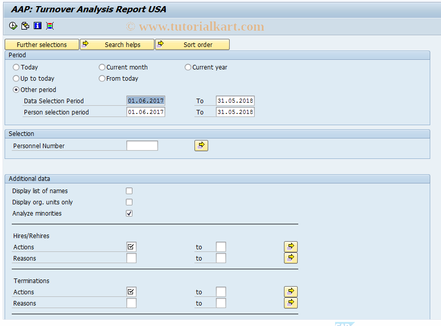 SAP TCode P000_M10_AAPT - AAP: Turnover analysis report