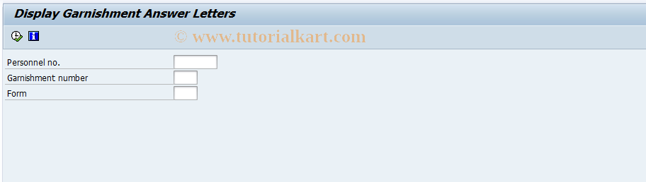 SAP TCode P000_M10_GANS - Garnishment: Display answer letters
