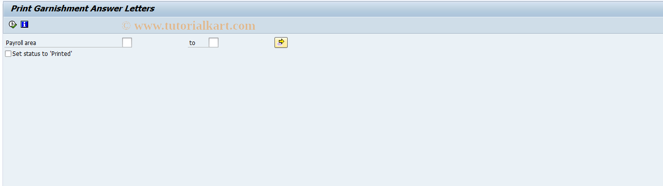 SAP TCode P000_M10_GPAL - Garnishment: Print answer letter