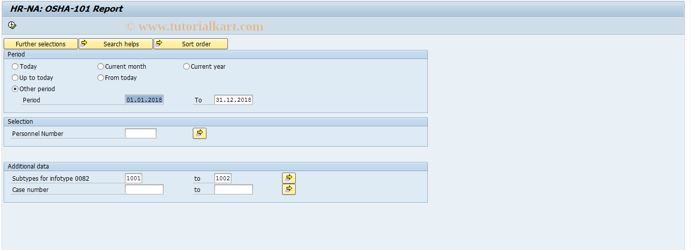 SAP TCode P000_M10_OSHA1 - OSHA-101 report