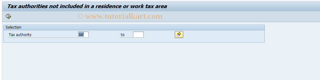 SAP TCode P000_M10_TAUTN - Tax authorities incl. tax area